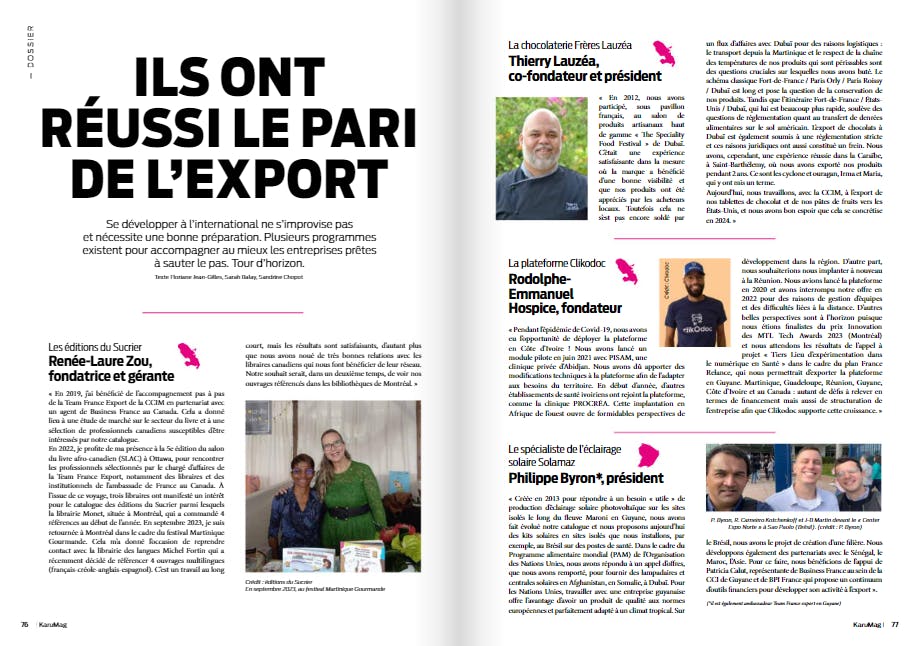 Vu sur EWAG : Ils ont réussi le pari de l'export depuis l'Outre-mer !
