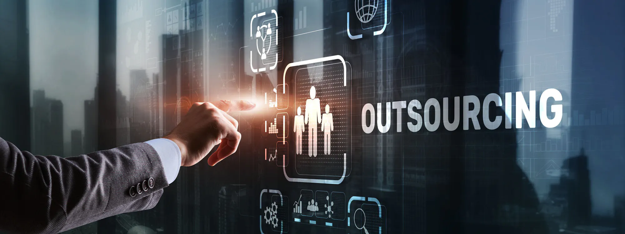 Digitale Anzeige, Feld "Outsourcing" wird ausgewählt