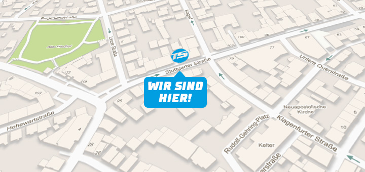 Kartenausschnitt vom Kartpalast Stuttgart