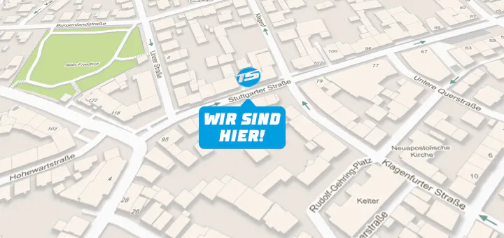 Kartenausschnitt vom Kartpalast Stuttgart