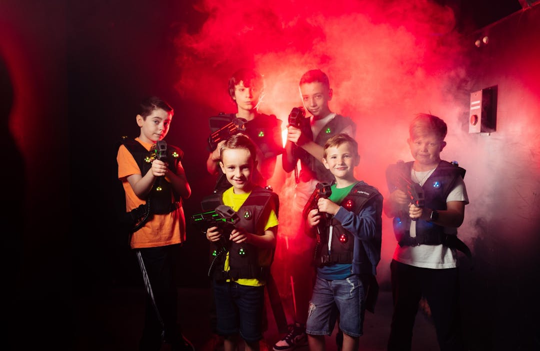 Kids Playing Laser Tag