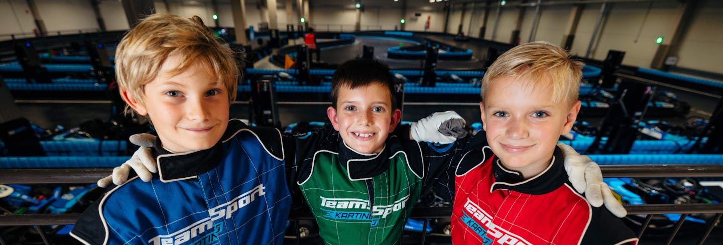 an 8-year-old’s birthday party, where the group enjoyed their boys go-karting experience