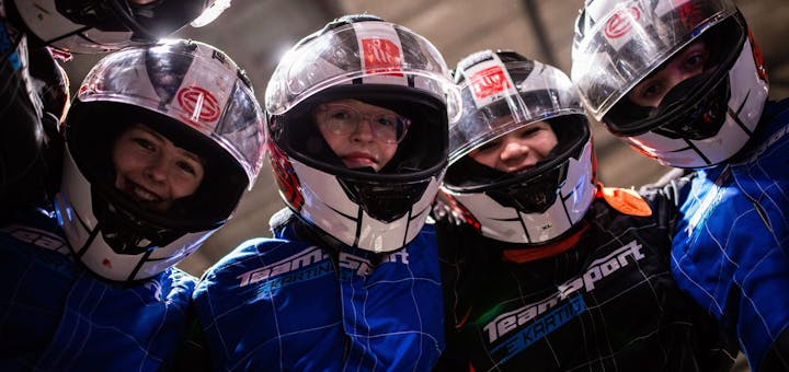 Kids in go karting kit