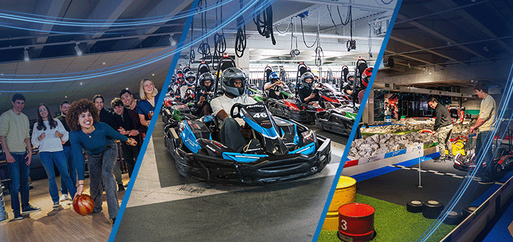Bowlen, Kartfahren und Minigolf