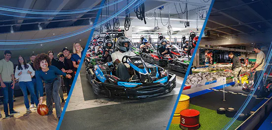 Bowlen, Kartfahren und Minigolf