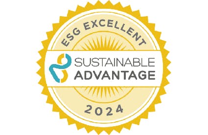 ESG Excellent 2024 Badge from Sustainable Advantage