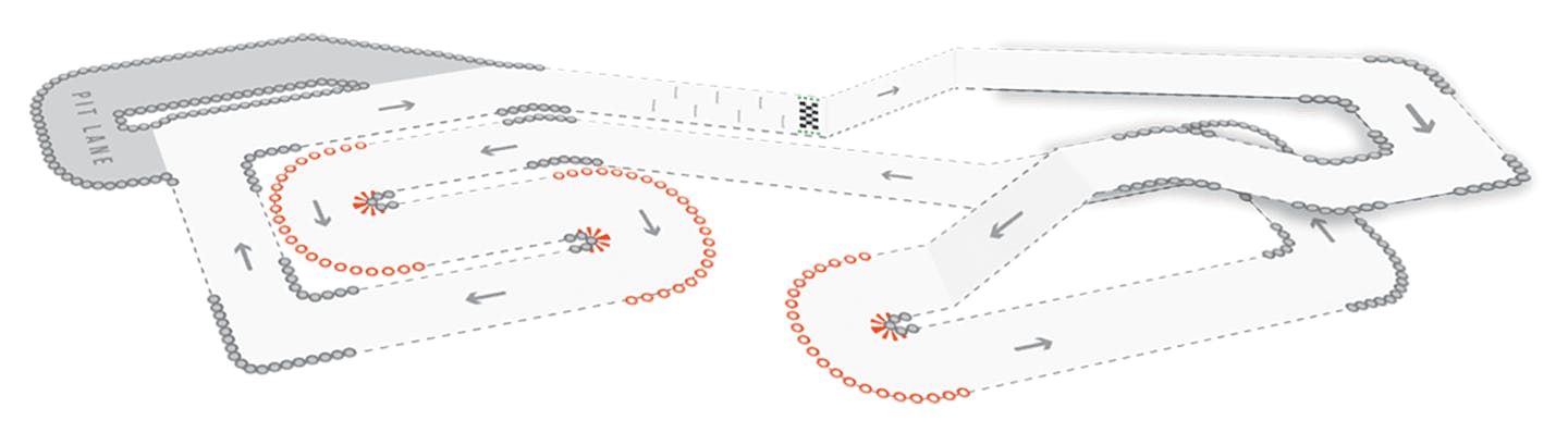 Go Kart Track Map of TeamSport Manchester Victoria