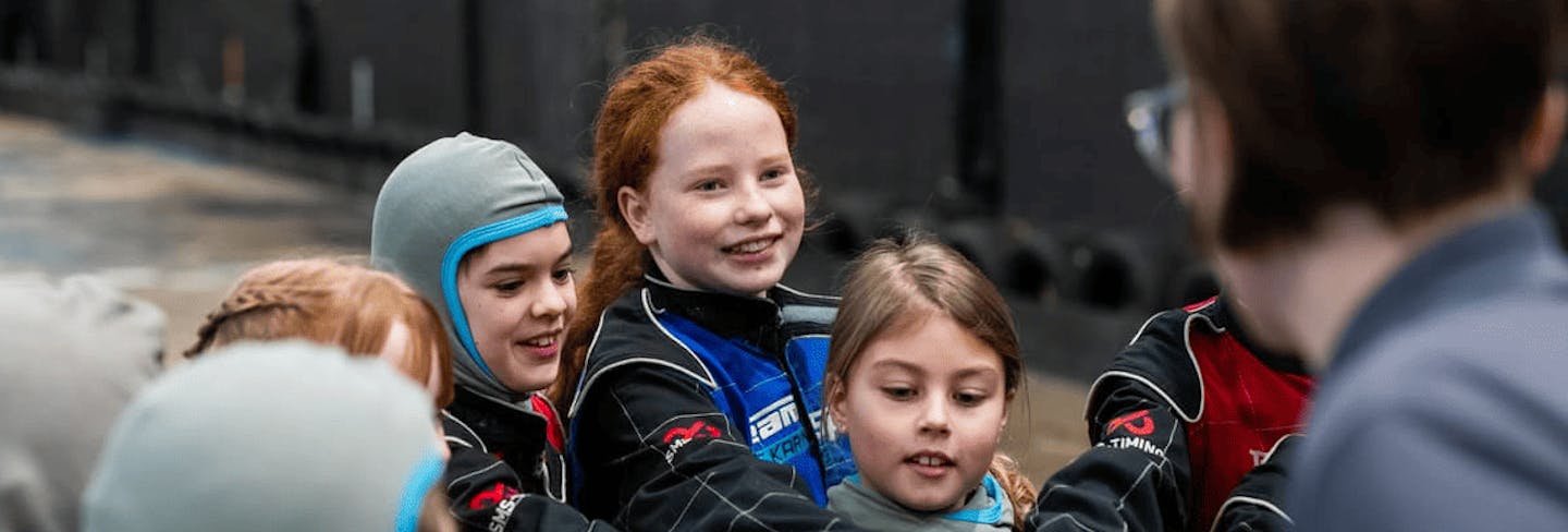 Girls Karting Academy Lesson Hands in a circle