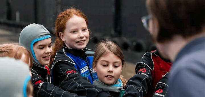 Girls Karting Academy Lesson Hands in a circle