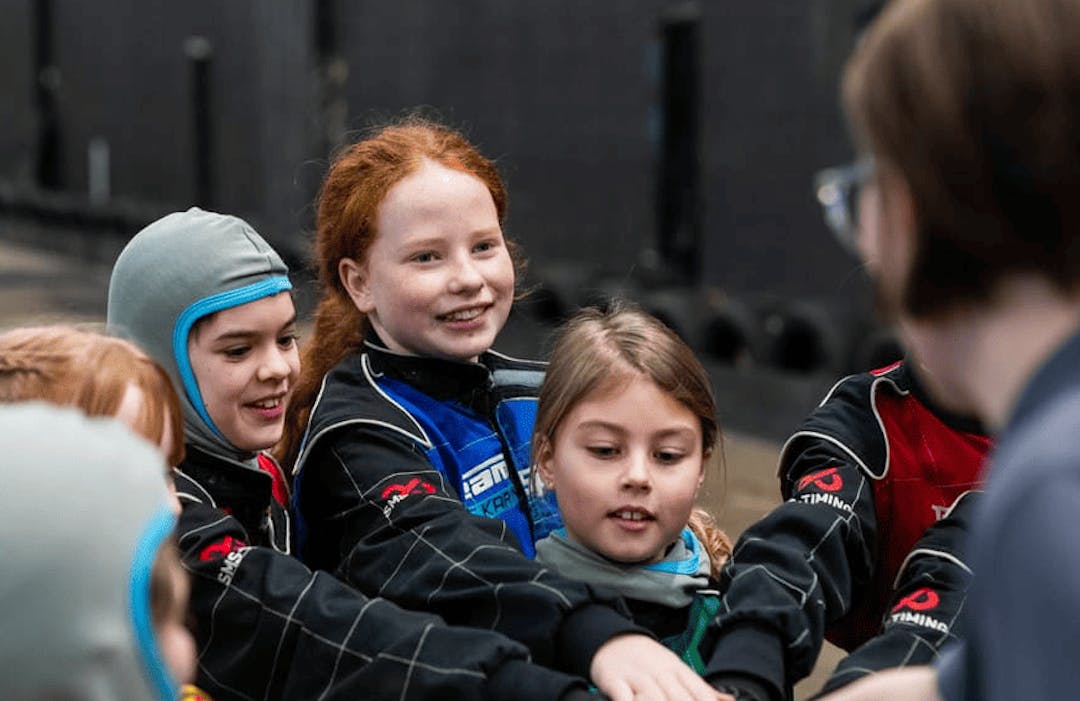 Girls Karting Academy Lesson Hands in a circle