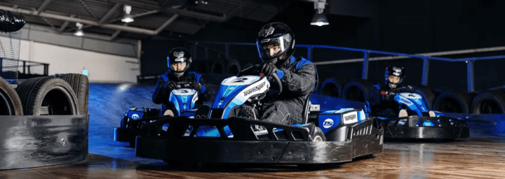 Electric karts racing