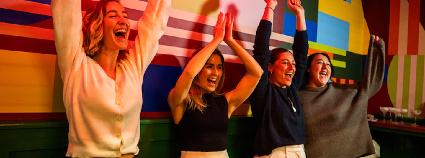 Girls Cheering at Sixes Cricket