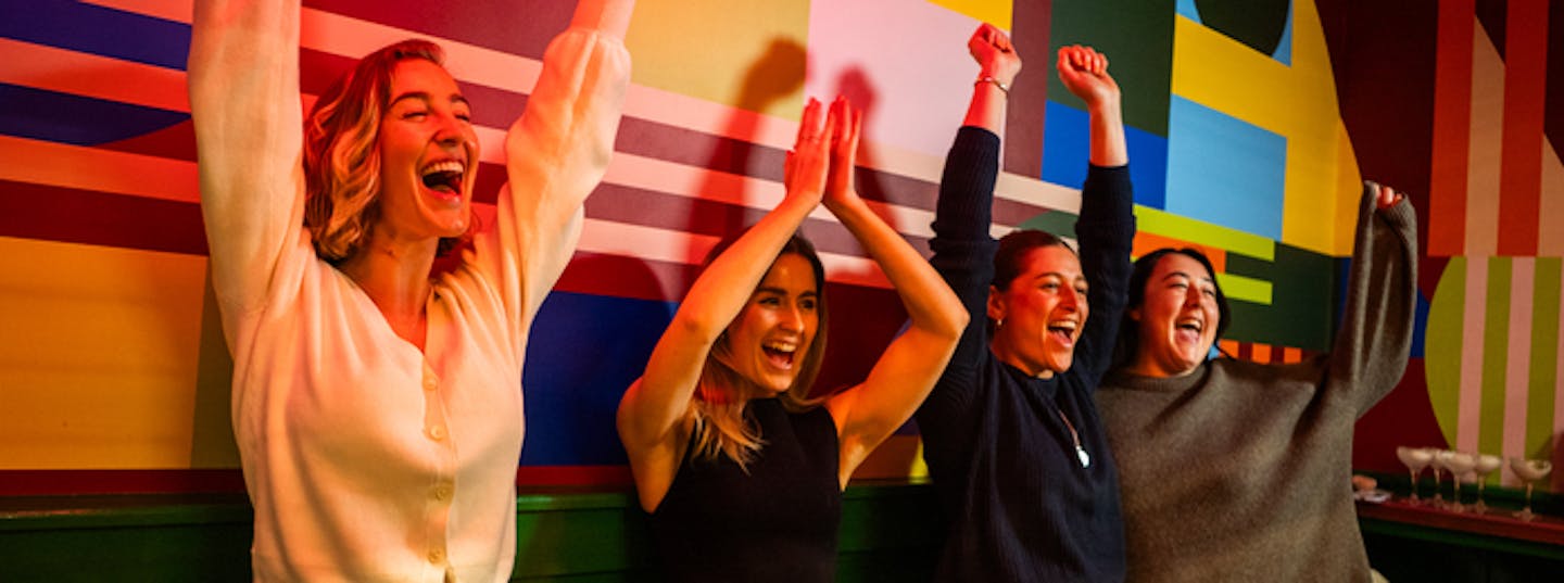 Girls Cheering at Sixes Cricket