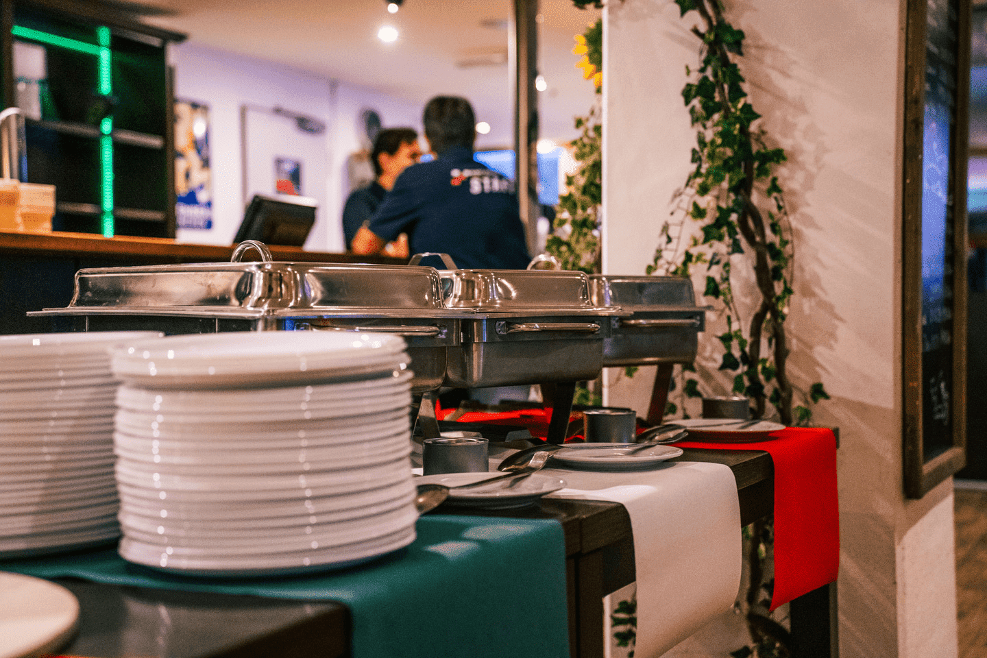 Ein aufgebautes Buffet 