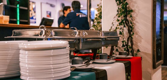 Ein aufgebautes Buffet