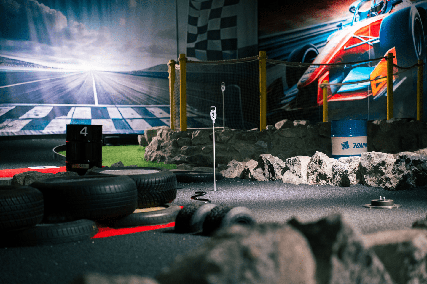 Auschnitt von Loch 3 auf dem Minigolf Platz