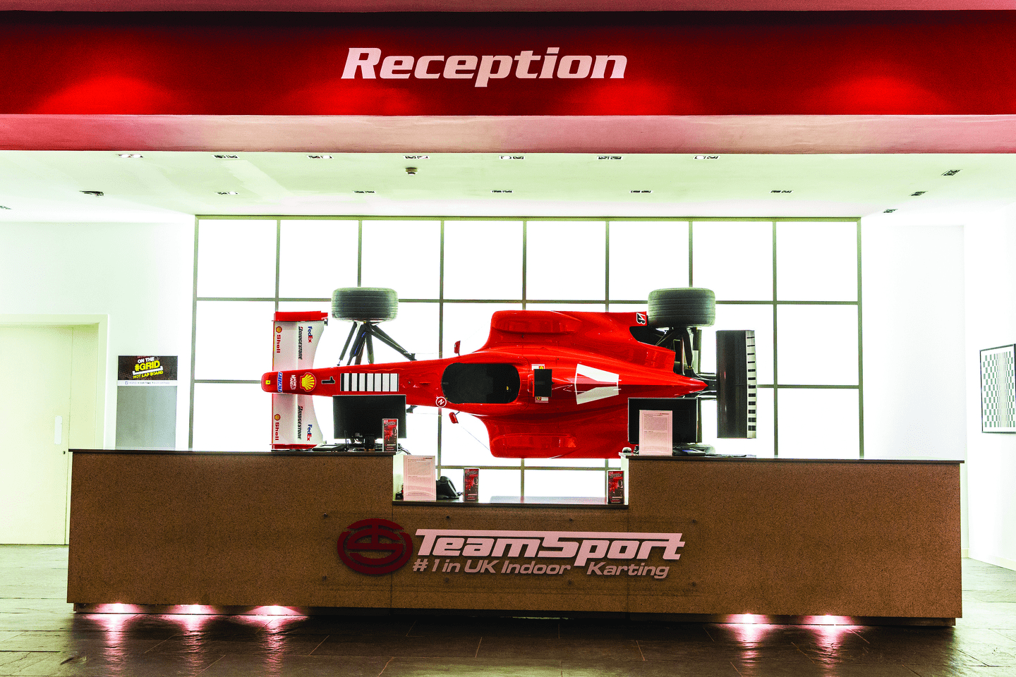 Formula 1 car in TeamSport Docklands Reception