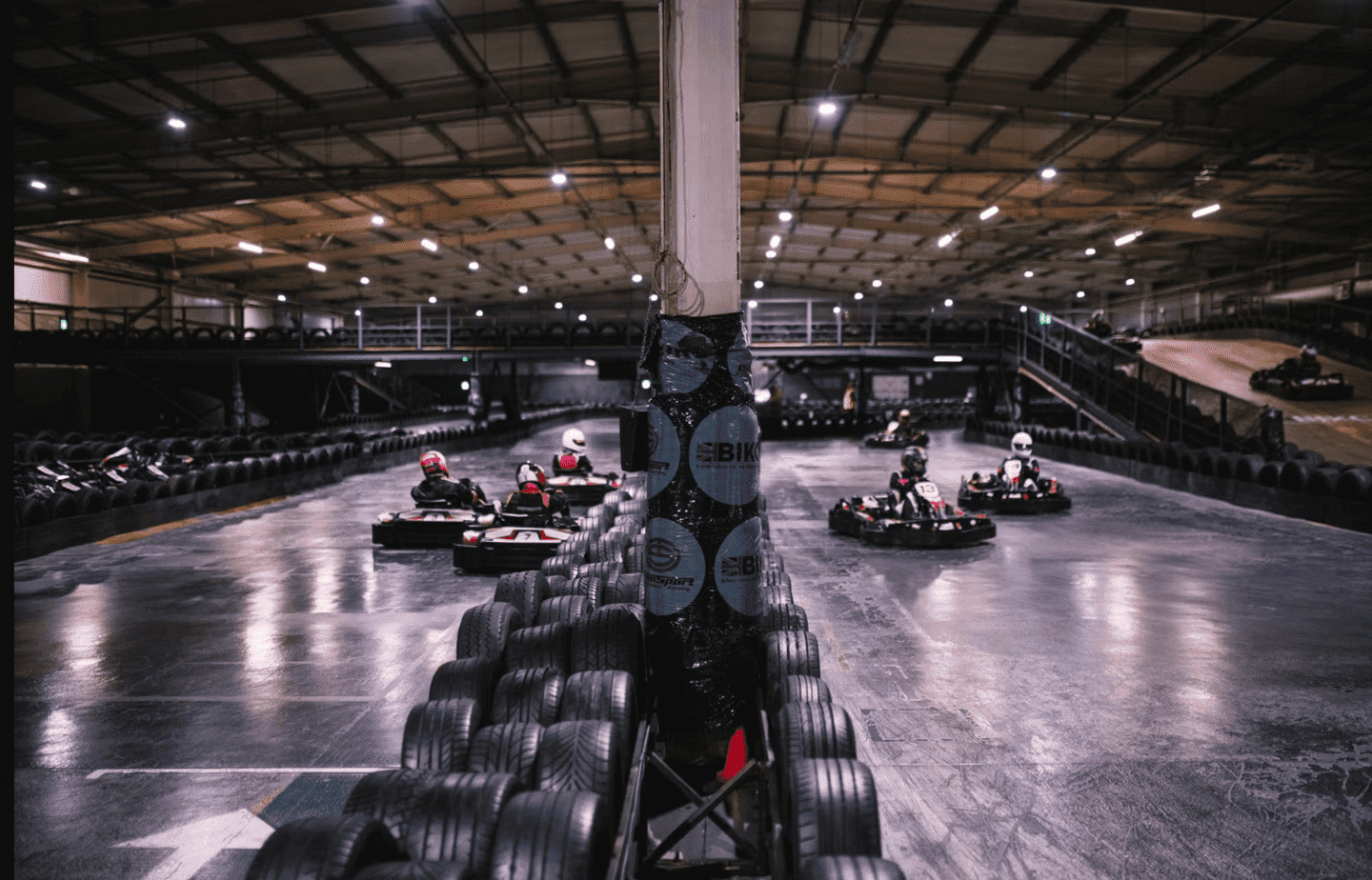 Red Go Karts On Track
