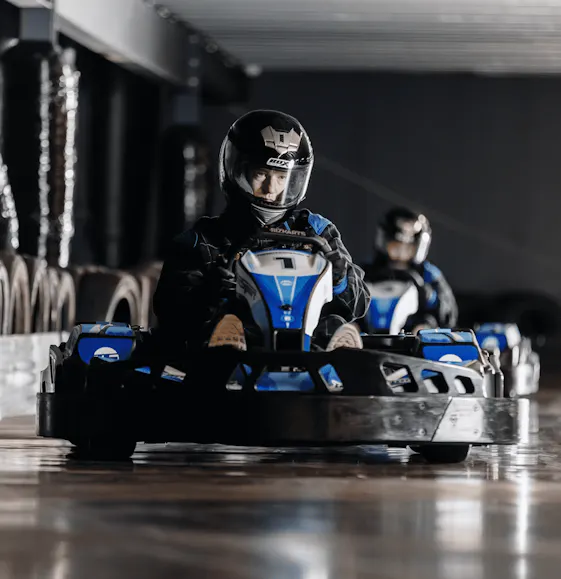 Male Karter E-Karting At TeamSport Track