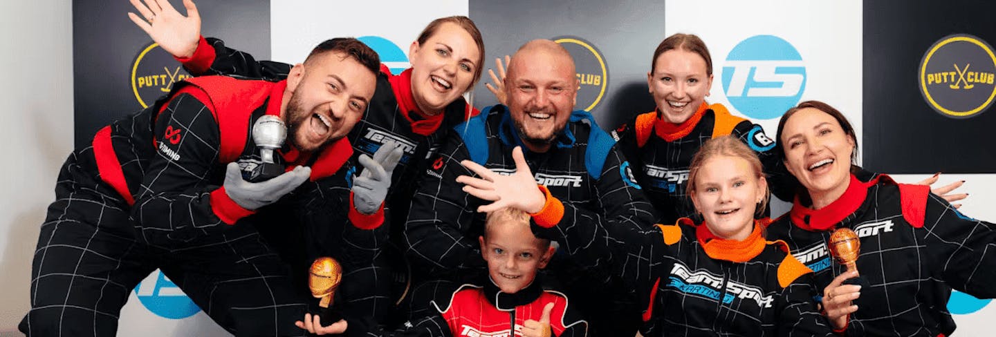 Family Group Of Go Karters