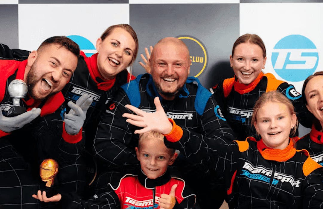 Family Group Of Go Karters