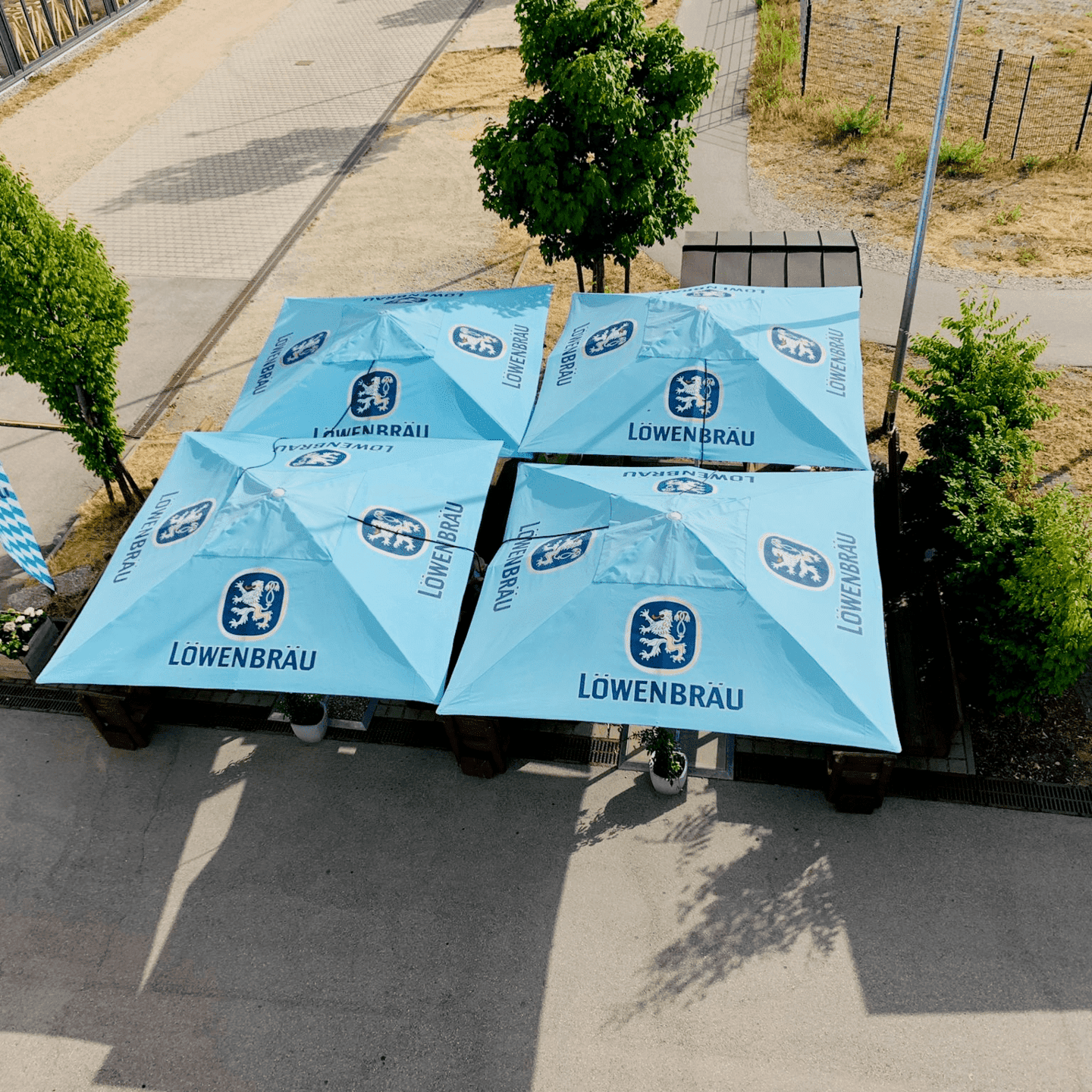 Der Biergarten von oben aufgenommen