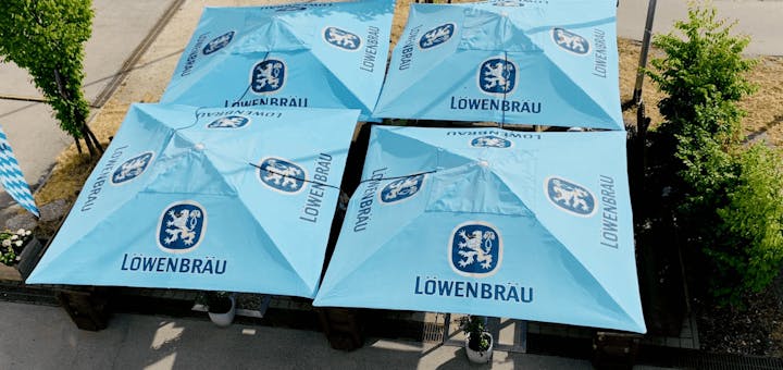 Der Biergarten von oben aufgenommen