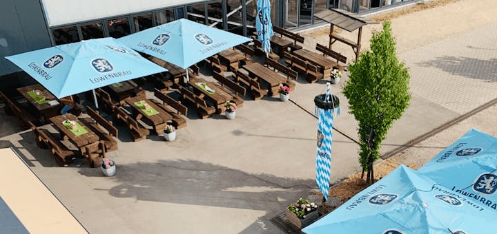 Der Biergarten von oben aufgenommen