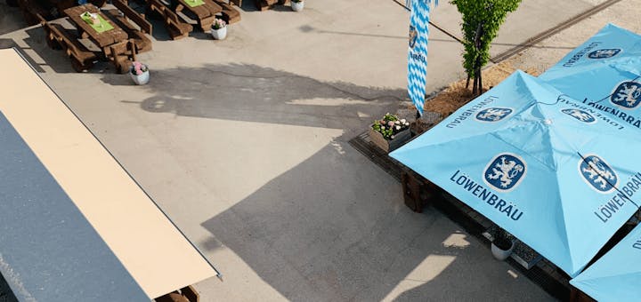 Der Biergarten von oben aufgenommen