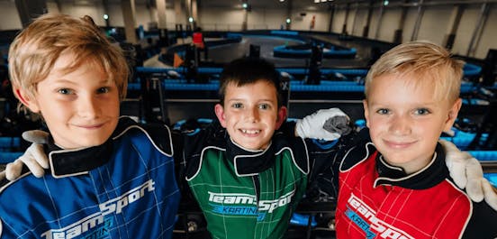 Three Kids In Karting Gear