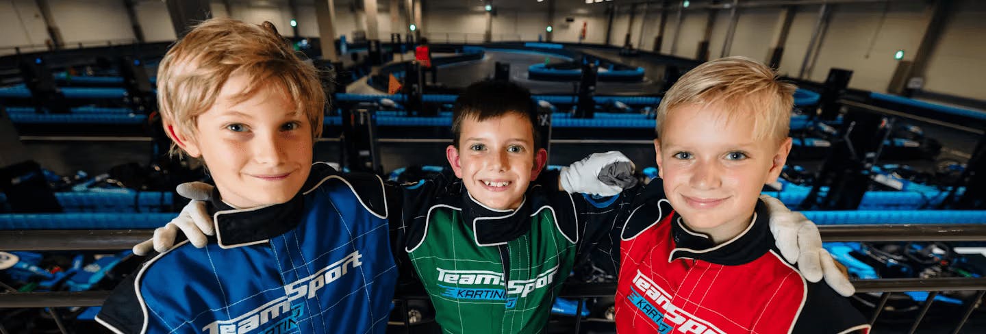 Three Kids In Karting Gear