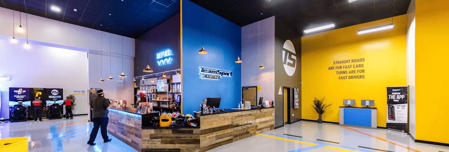 reception and fuel bar at TeamSport Eastleigh