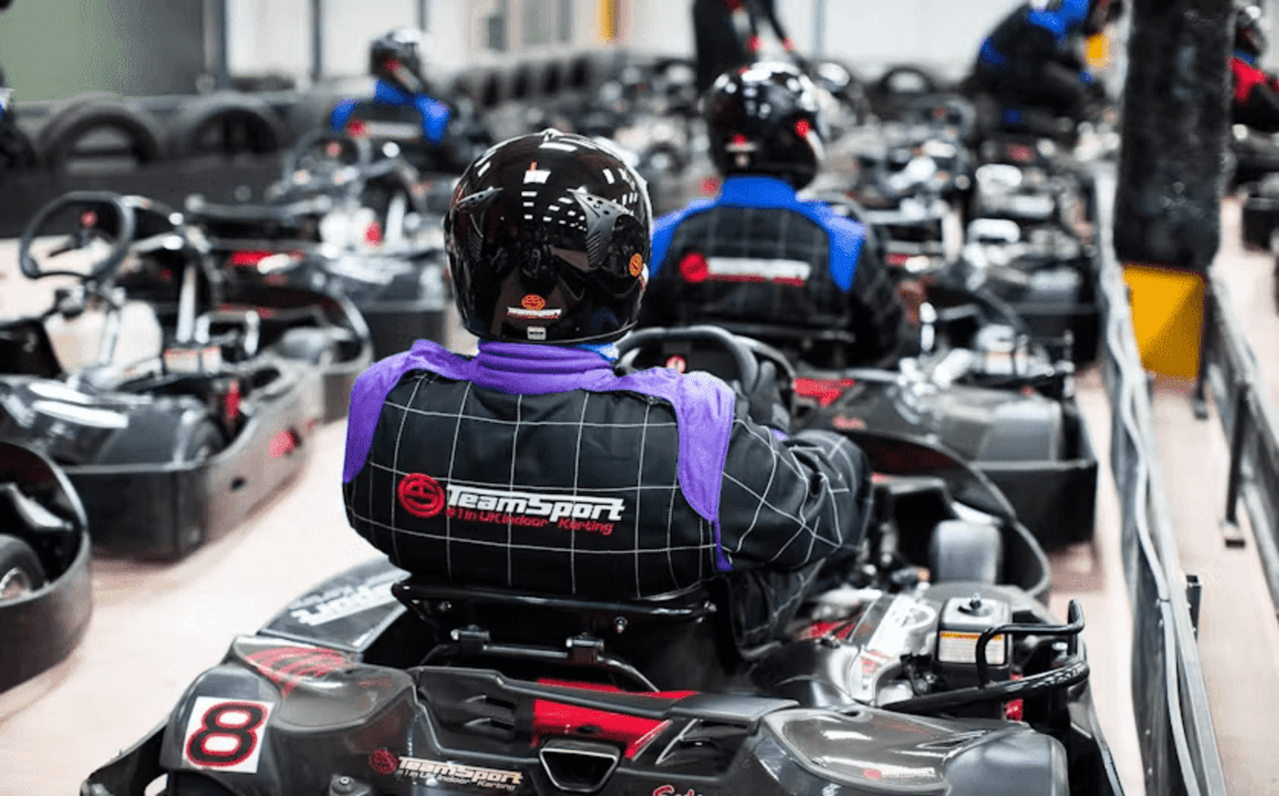 karters in the pitlane 