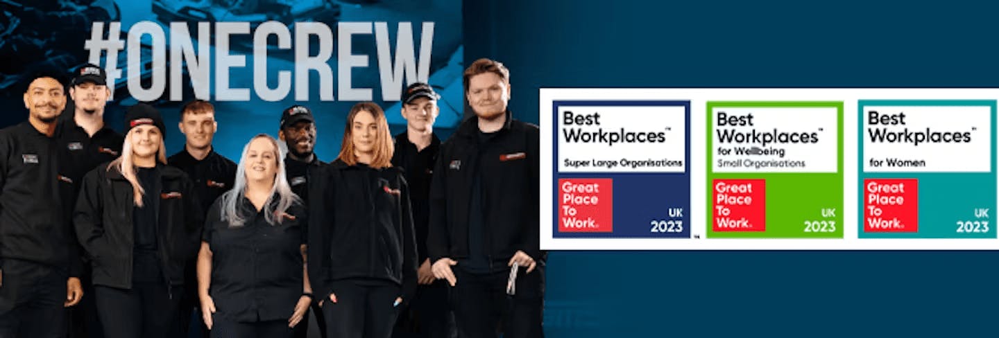 Best workplace awards and group of crew members