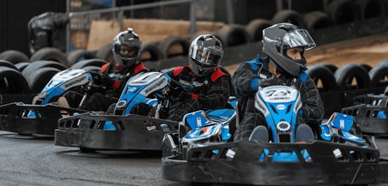 three karters in electric karts