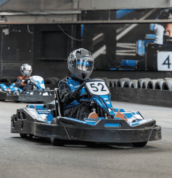 Two karters in electric karts
