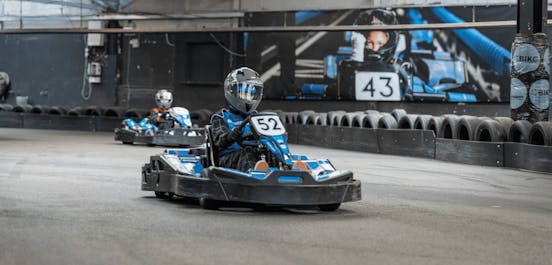 Two karters in electric karts
