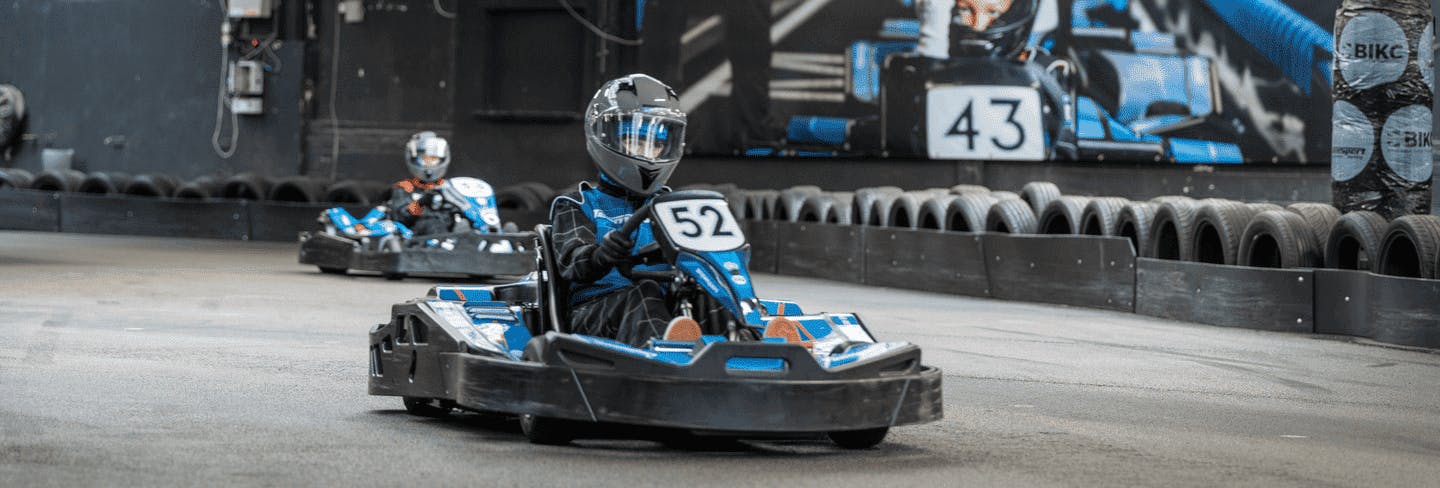 Two karters in electric karts