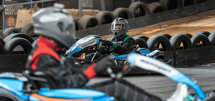 two karters in electric karts