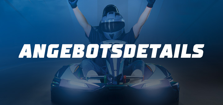 Ein Bild von einem Mann im Kart der Jubelt. Darüber die Aufschrift: Angebotsdetails