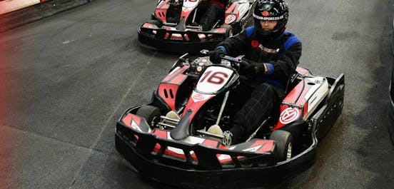 Two karters on track
