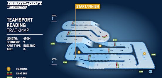 Reading TeamSport Go-Karting track Map