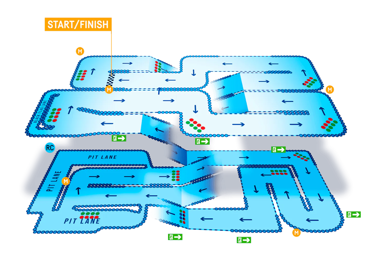 TeamSport Mitcham Track Map
