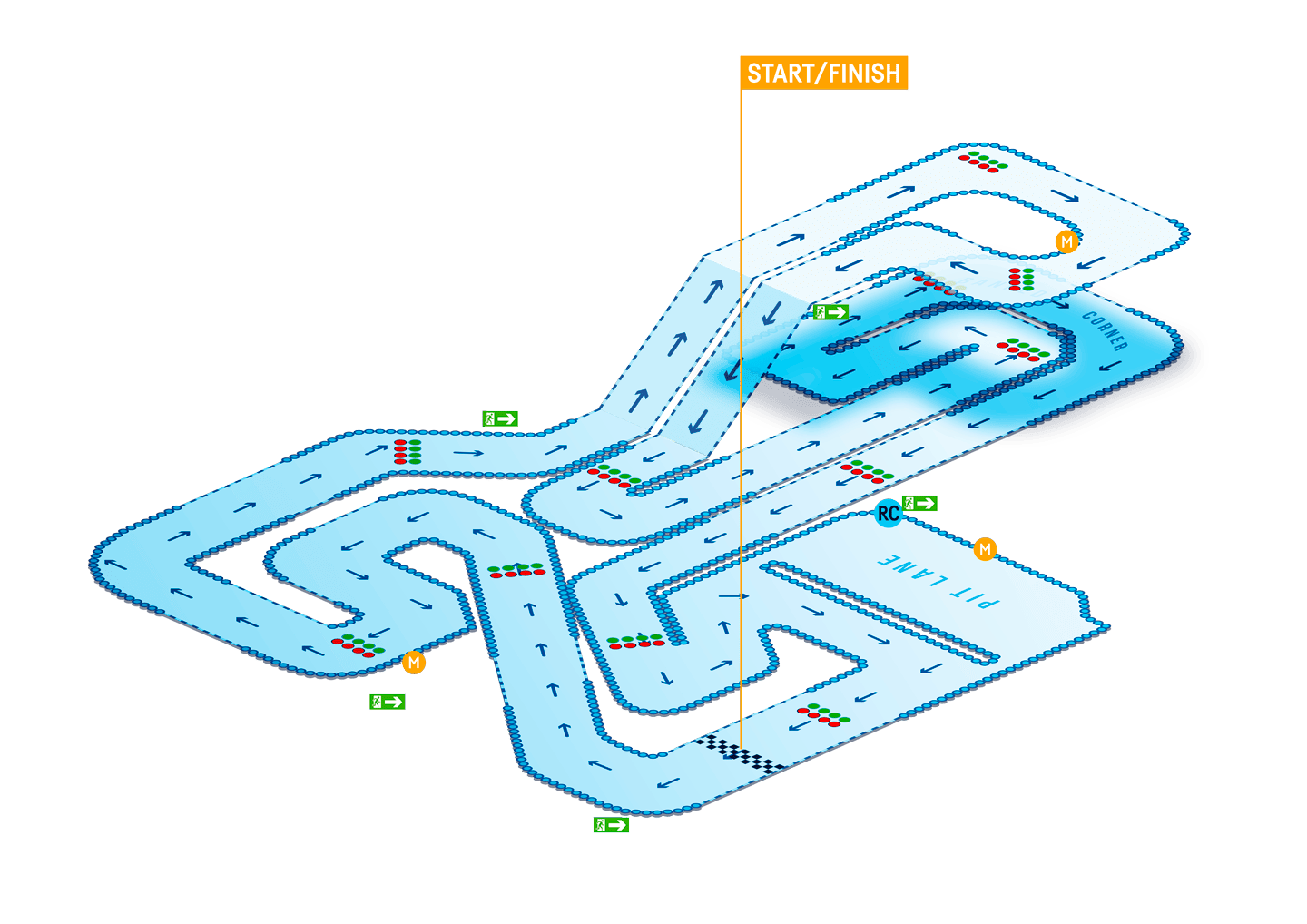TeamSport Docklands Track Map