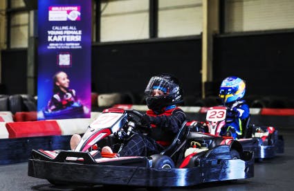 Girls Karting Academy - 2 Girls in go karts on track