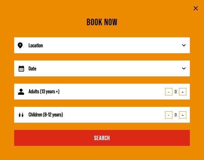 Booking modal screenshot