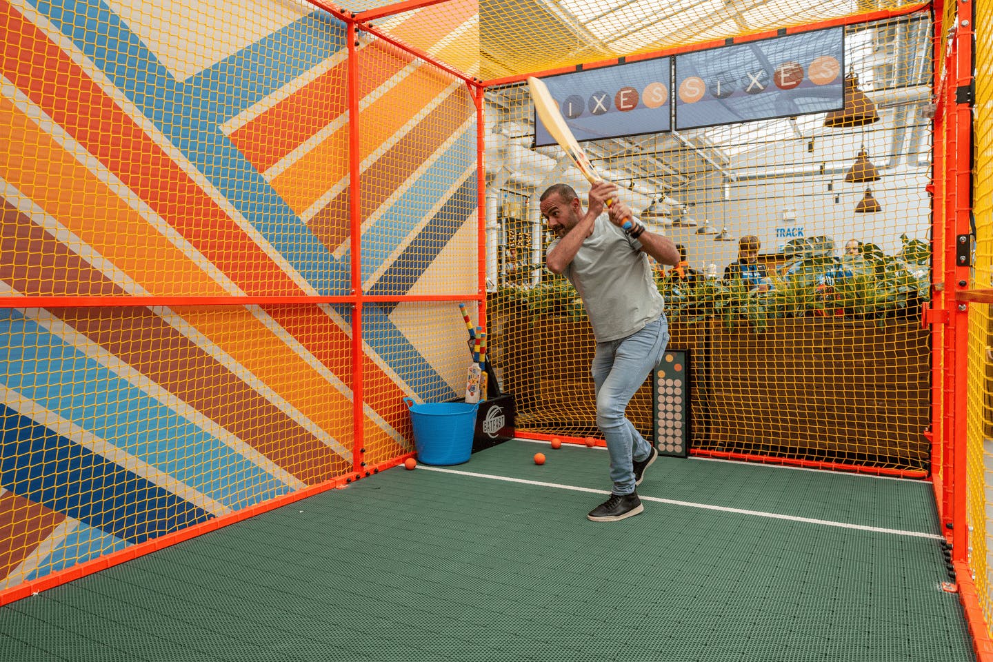 Man Playing Sixes Cricket at TeamSport Watford