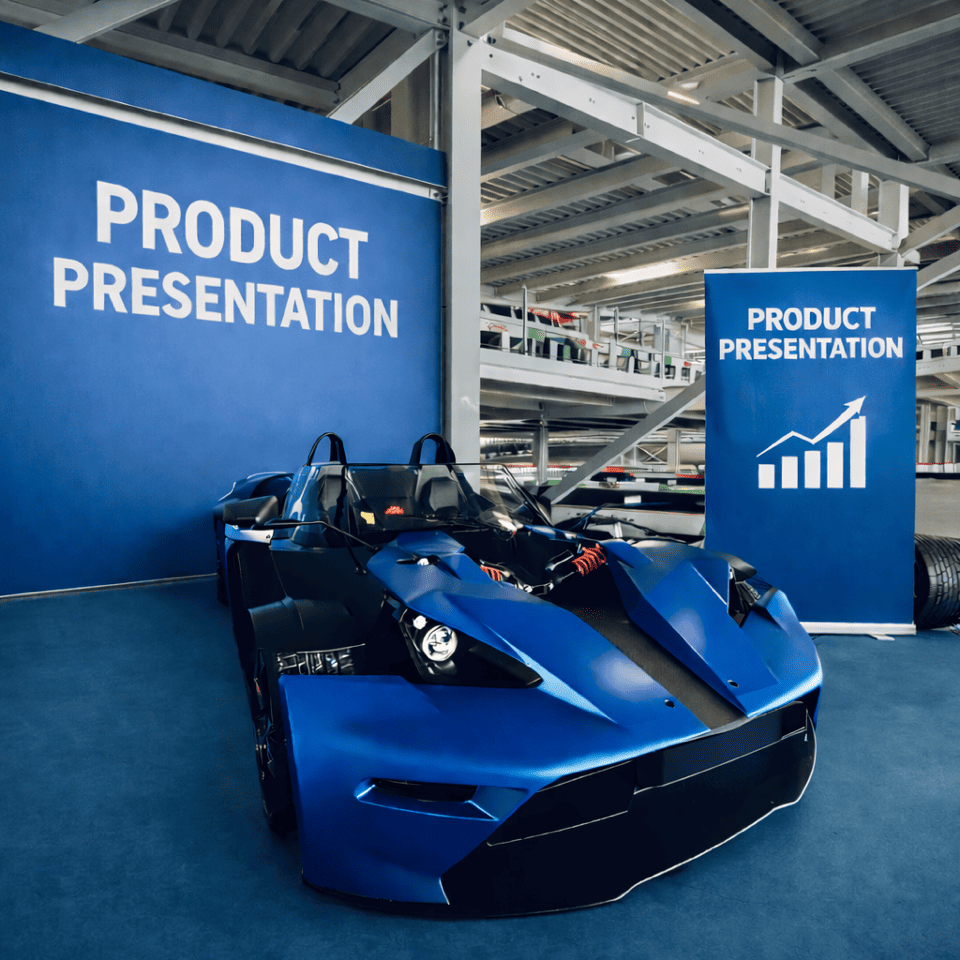 Ein Fahrzeug auf unserer Ausstellungsfläche bei Raceway 3