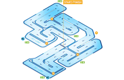 Brent Cross Go Kart Extended Track Map
