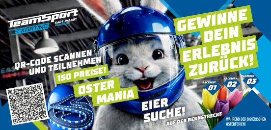 Finde die Ostereier auf und neben der Rennstrecke 